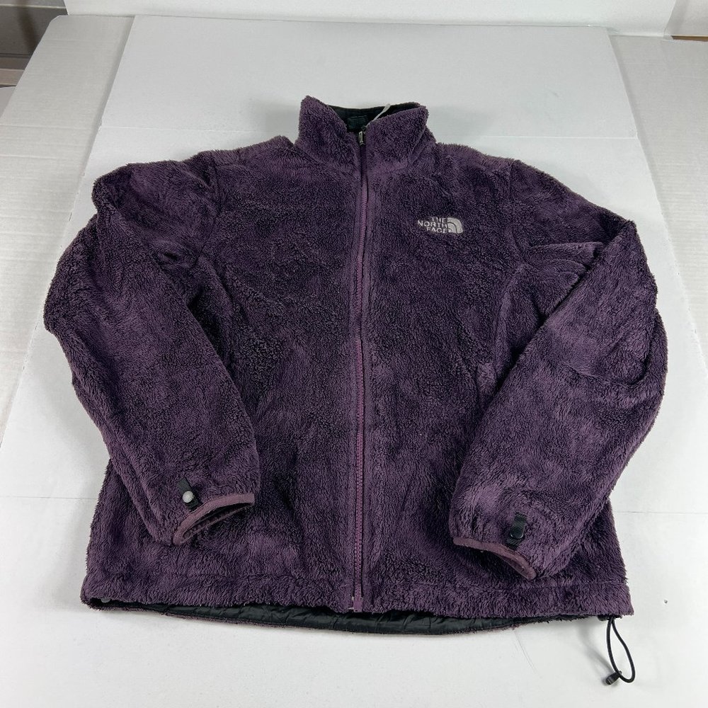 The North Face Fuzzy Fleece Osito Full Zip Jacket Womens Small Purple Mock Neck